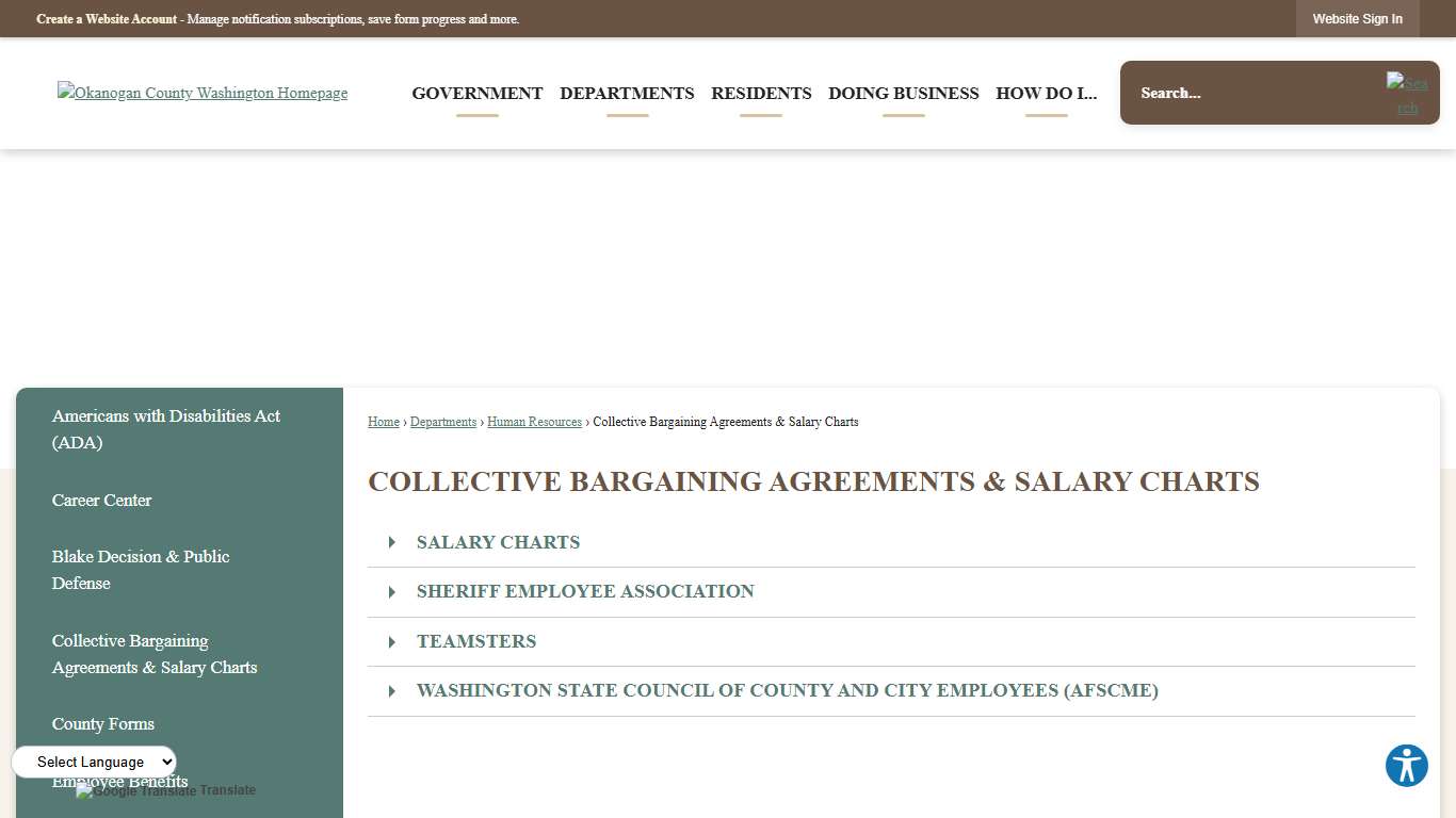 Collective Bargaining Agreements & Salary Charts | Okanogan County, WA