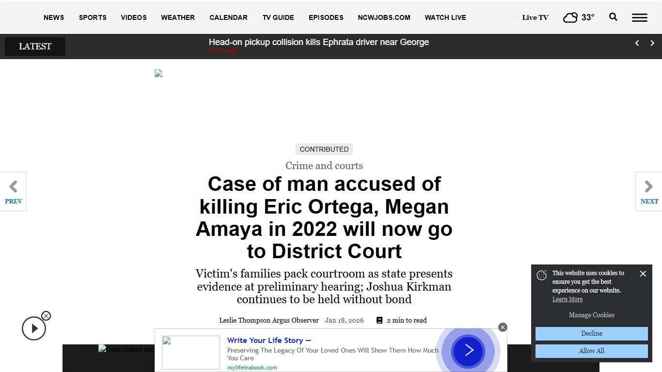 Case of man accused of killing Eric Ortega, Megan Amaya in 2022 will now go to District Court | Northwest | ncwlife.com